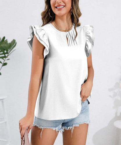 Blusa Mujer Cuello Redondo Manga Corta