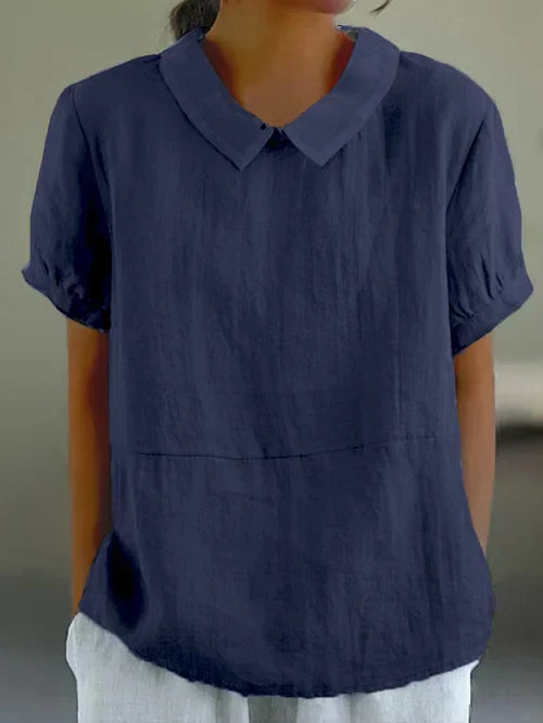 Blusa Clásica Cuello Alto Mujer Relajada
