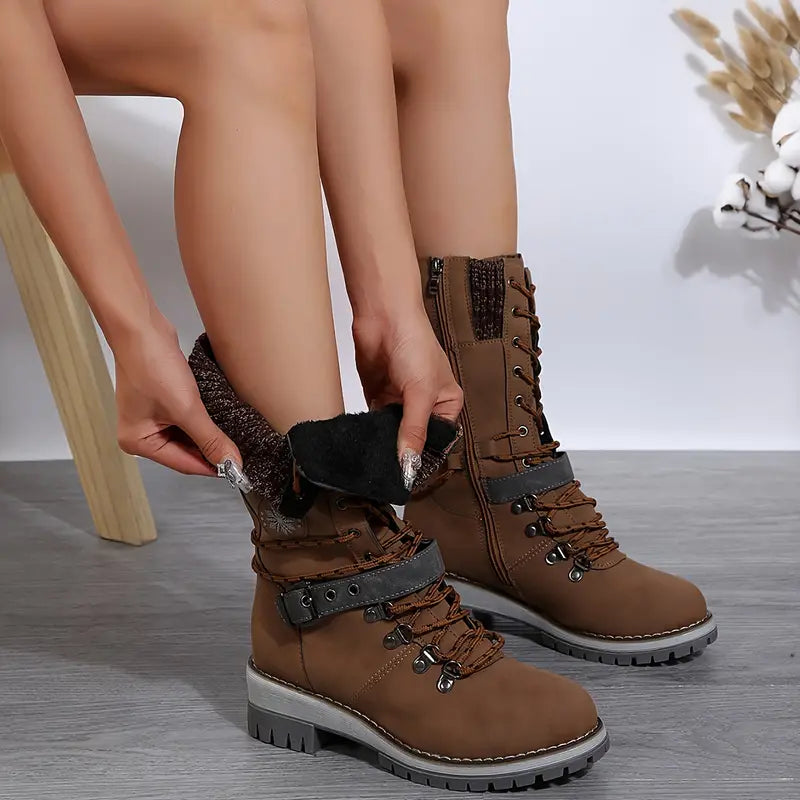 Botas Invierno Altas Mujer Estilo Actual - Vestiria