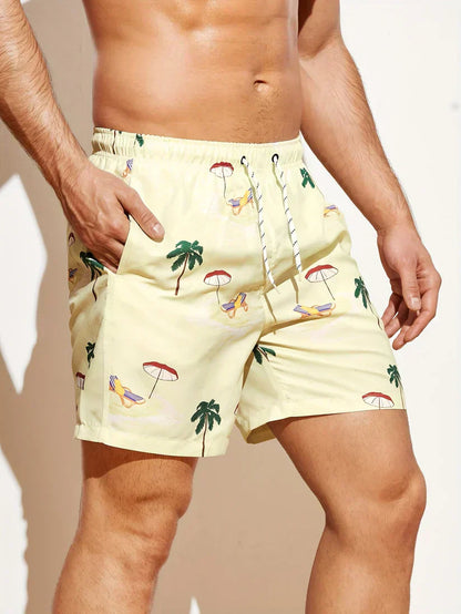 Pantalones cortos de verano con diseños de palmeras