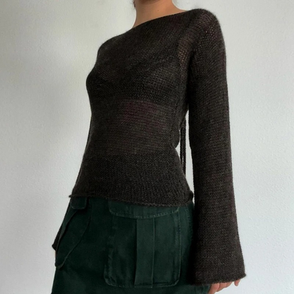 Jersey Mujer Espalda Abierta con Lazo Elegante