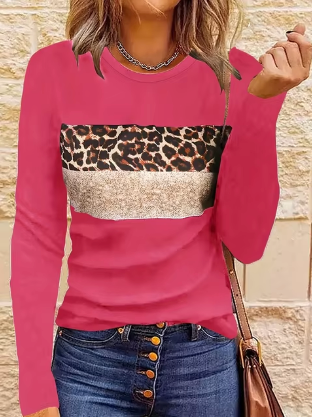 Camiseta Leopardo Mujer Manga Larga