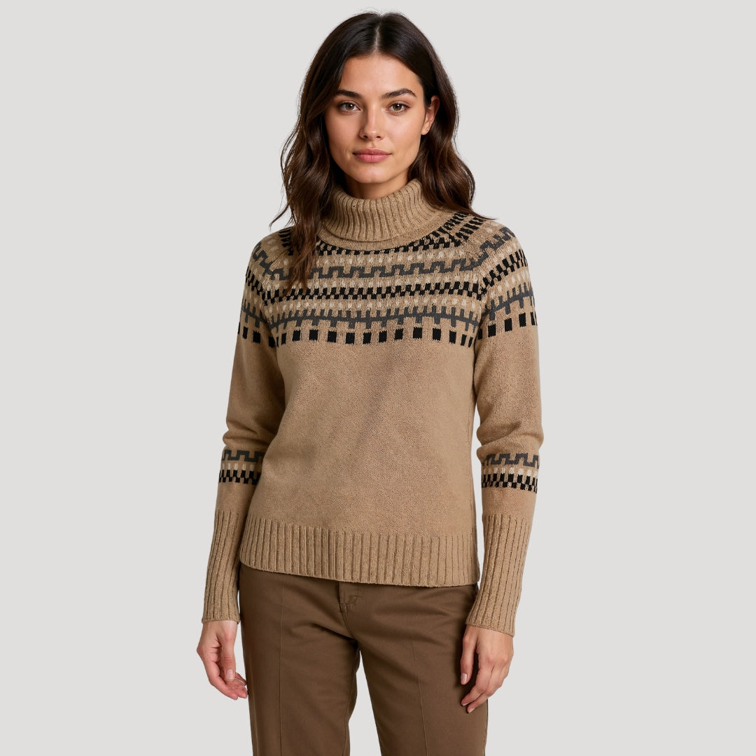 Jersey Invierno Mujer Cuello Alto Estampado - Vestiria