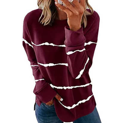 Camiseta de Algodón con Rayas Estilo Clásico