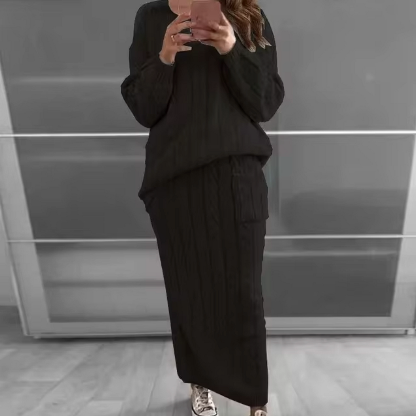 Conjunto Jersey y Falda Cálido y Chic