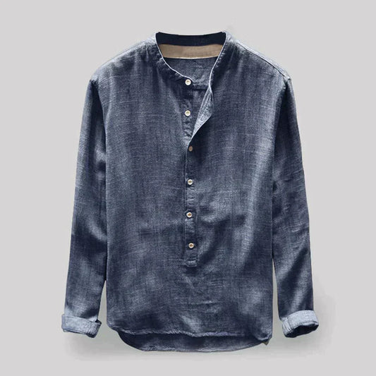 Camisa Hombre Cuello Mao Casual - Vestiria