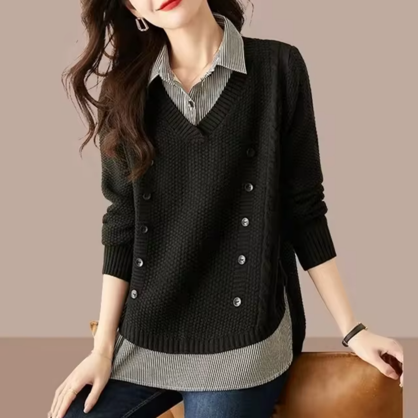 Sudadera Minnie Cuello Pico Suave