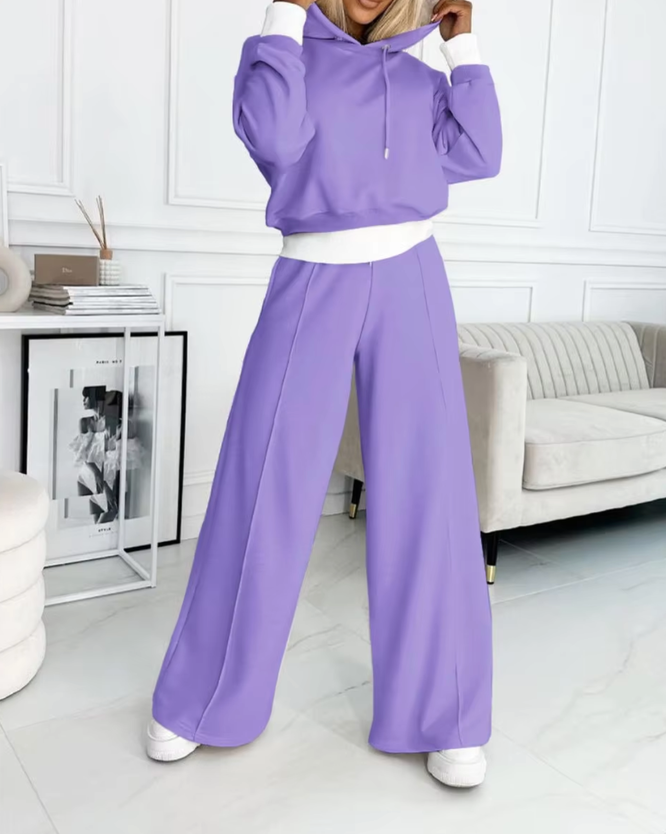 Conjunto Deportivo Sudadera y Pantalón Ancho Mujer