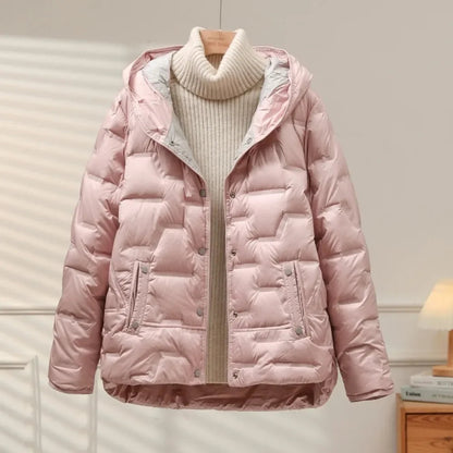 Chaquetón invernal acogedor para mujer con capucha