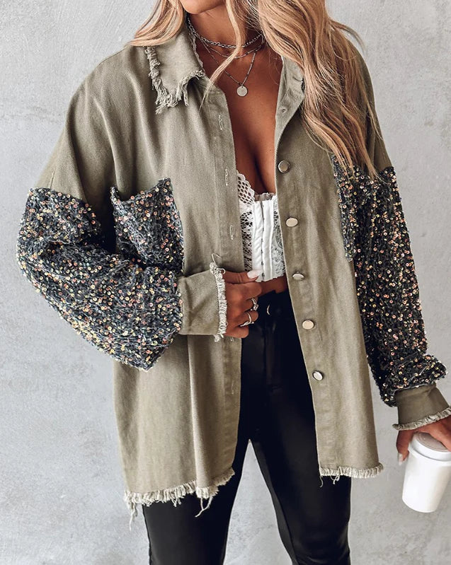 Chaqueta de Lentejuelas Brillante Fashion - Vestiria