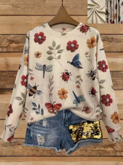Sudadera de punto con estampado moderno