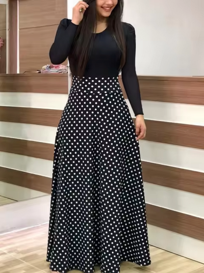 Vestido Floral Mujer Manga Larga Elegante