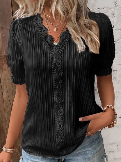 Blusa Mujer con Encaje y Volantes