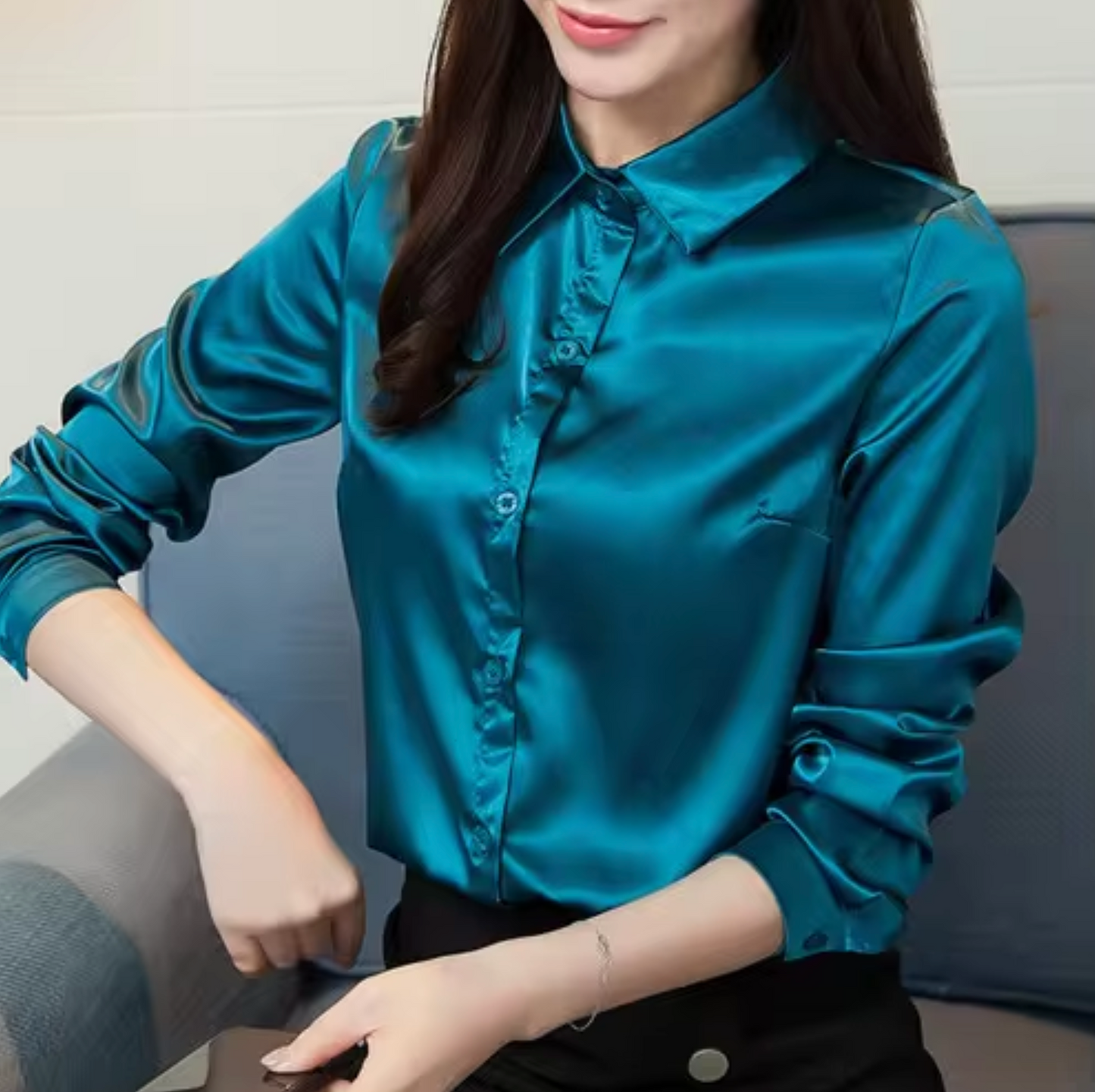 Blusa Seda Lujosa Mujer