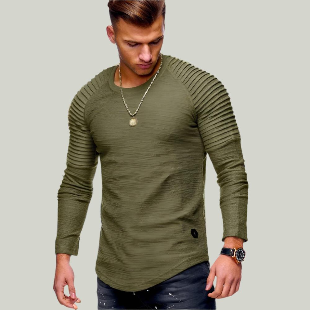Jersey Hombre Canalé Cuello Redondo Mangas Largas