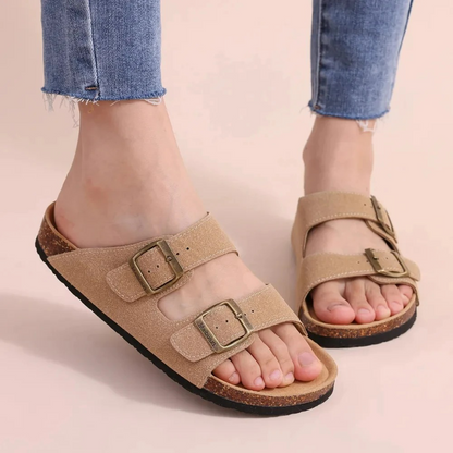 Sandalias Verano Doble Hebilla Mujer