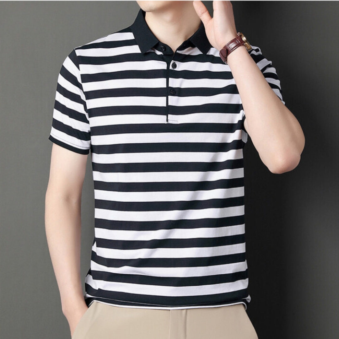 Camisa Polo Estriada Hombre Clásica