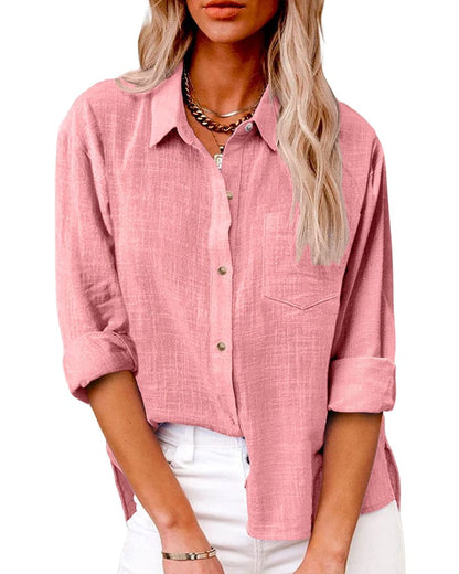 Blusa Elegante Manga Larga Botones