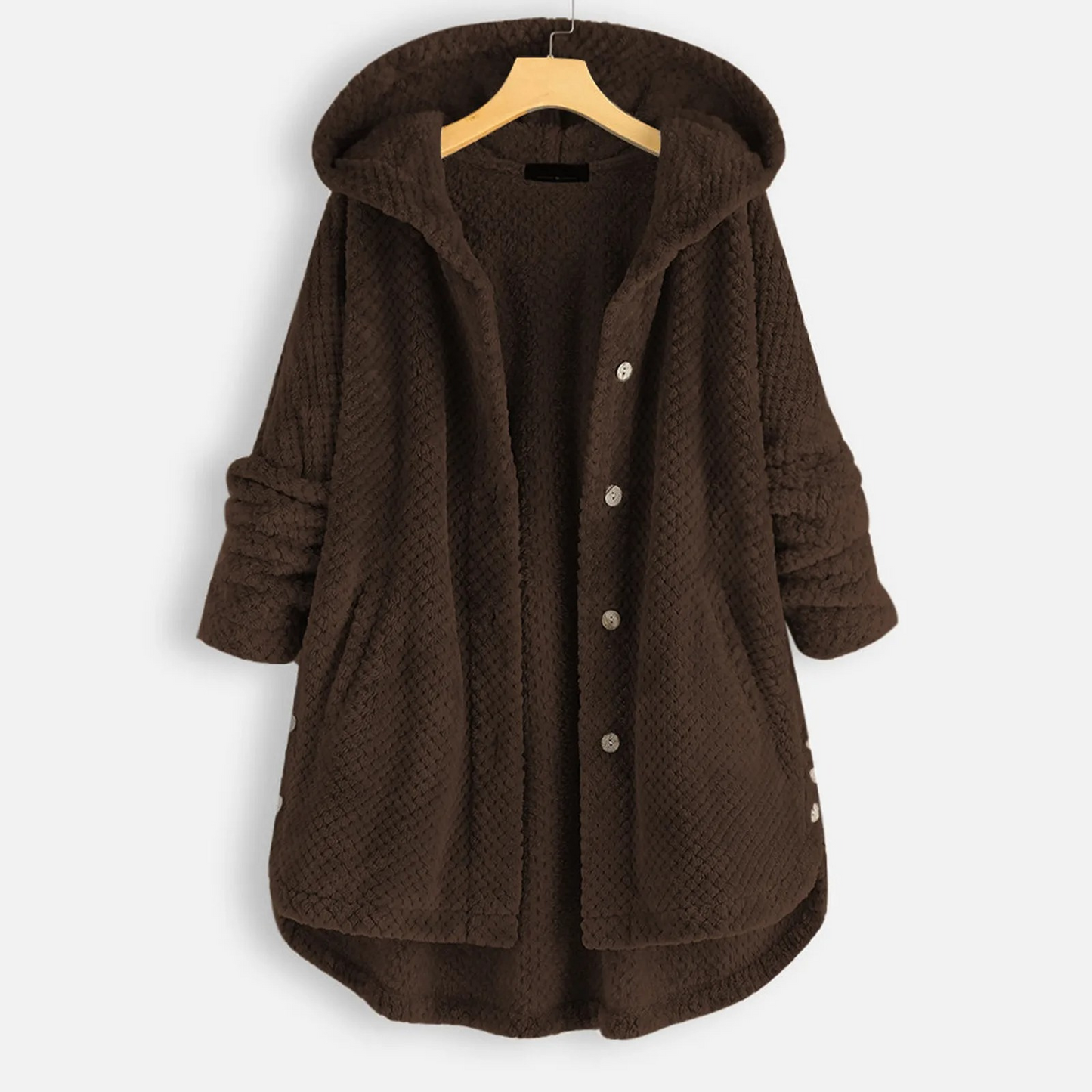 Chaqueta Mujer Abultada Capucha Cuello Alto