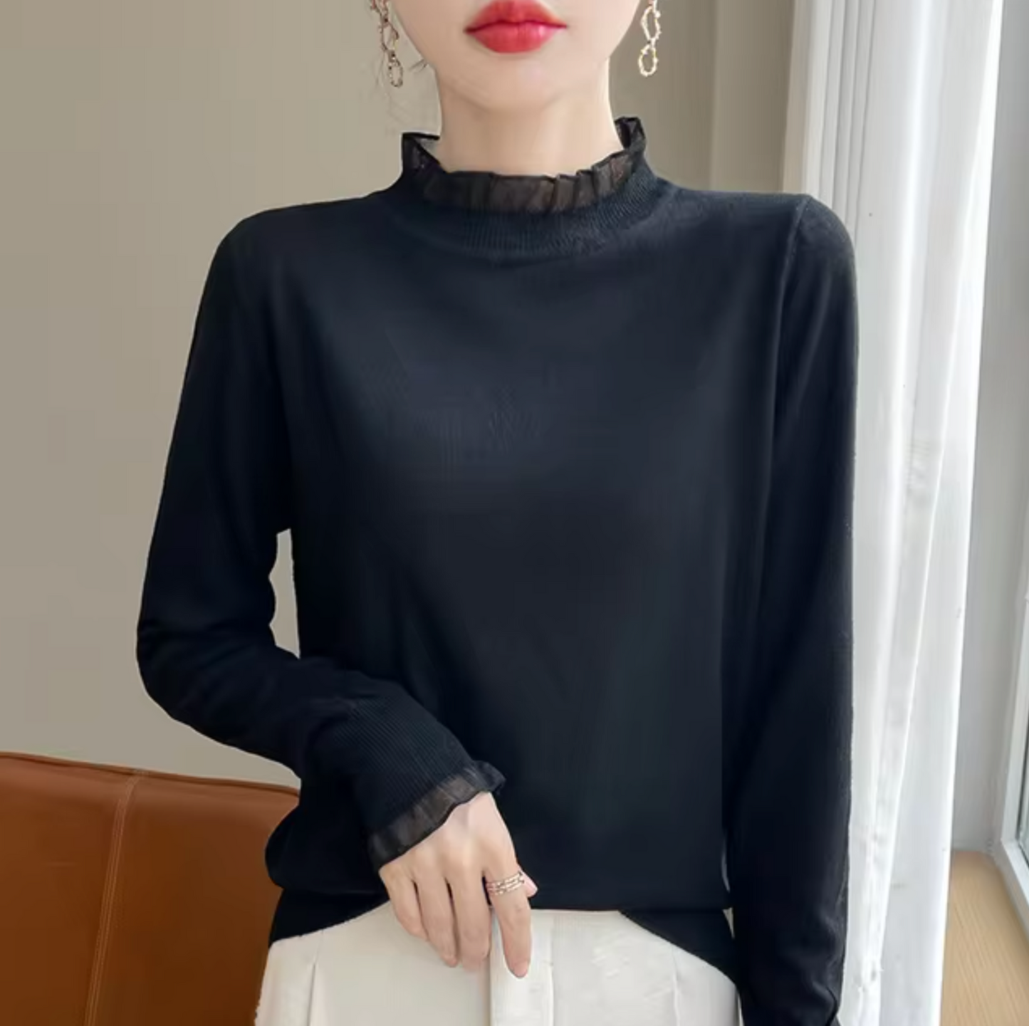 Sudadera Cachemira Cuello Alto Suave