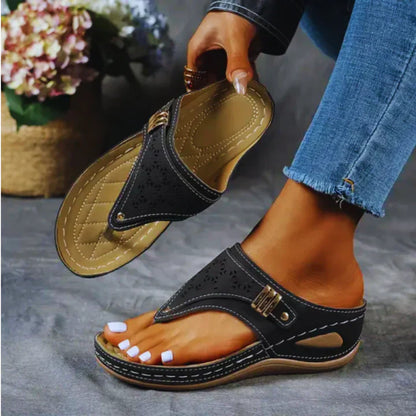 Sandalias de cuña Mujer Piel Sintética Elegantes