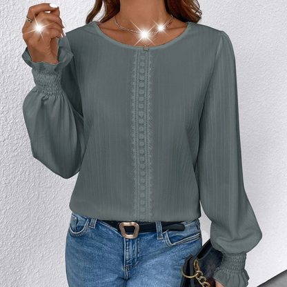 Blusa ligera manga ancha relajada