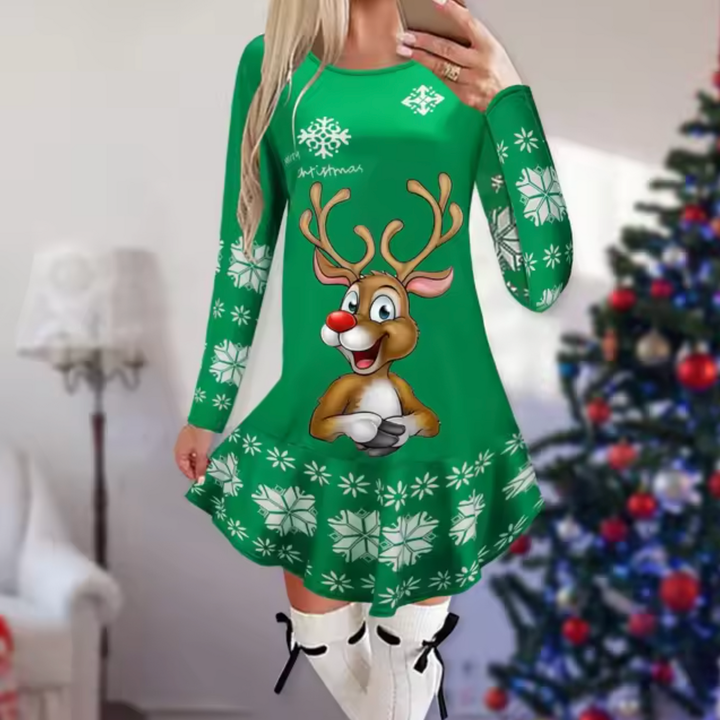 Vestido Navidad Festivo Mujer