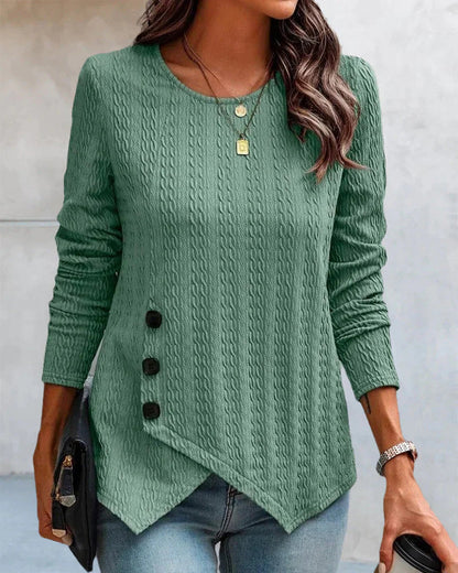 Blusa de Punto Cálido y Elegante Manga Larga
