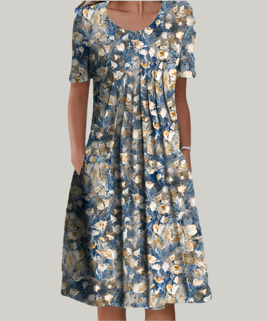 Vestido Largo Floral Elegante con Escote en V