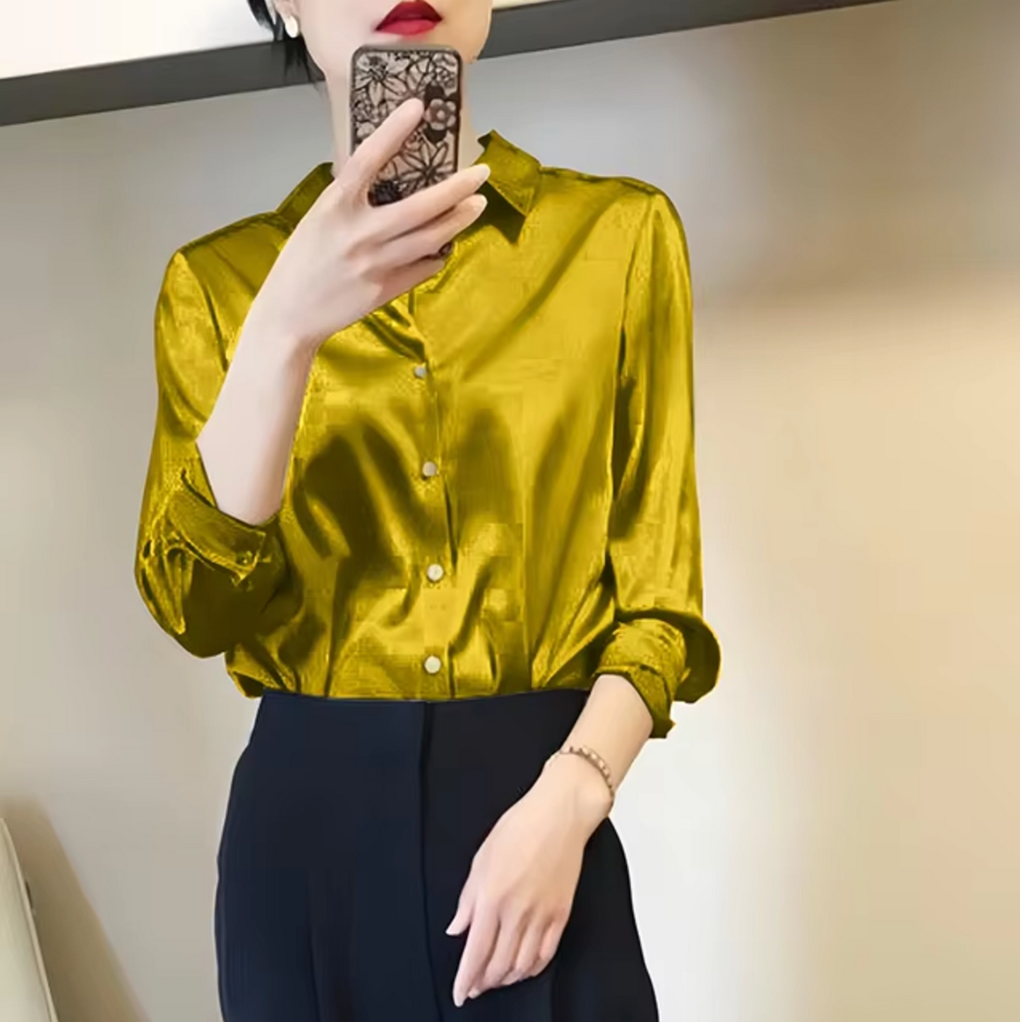 Blusa Satinada Glamour Femenina