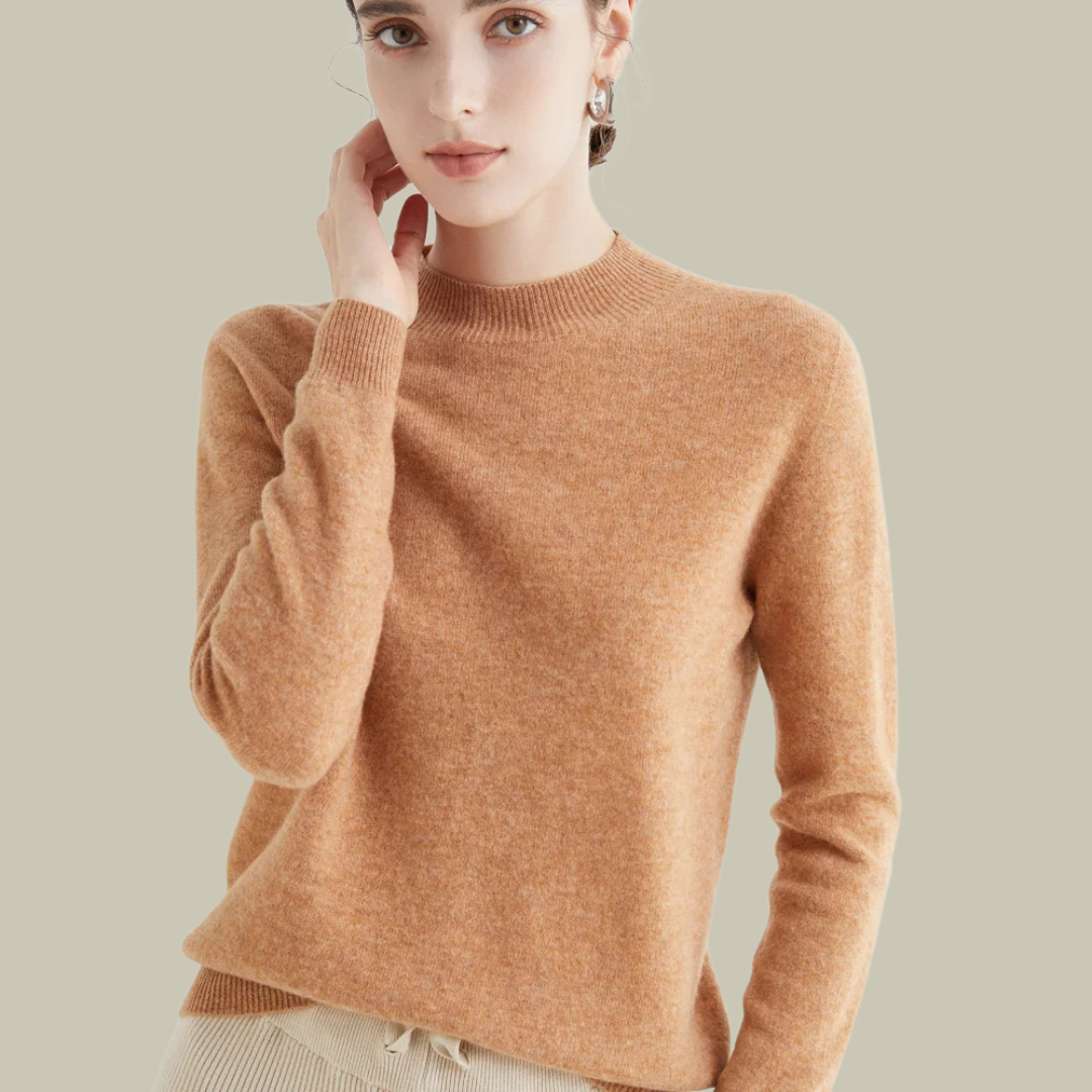 Jersey Mujer Lana Merino Cuello Alto Abrigado