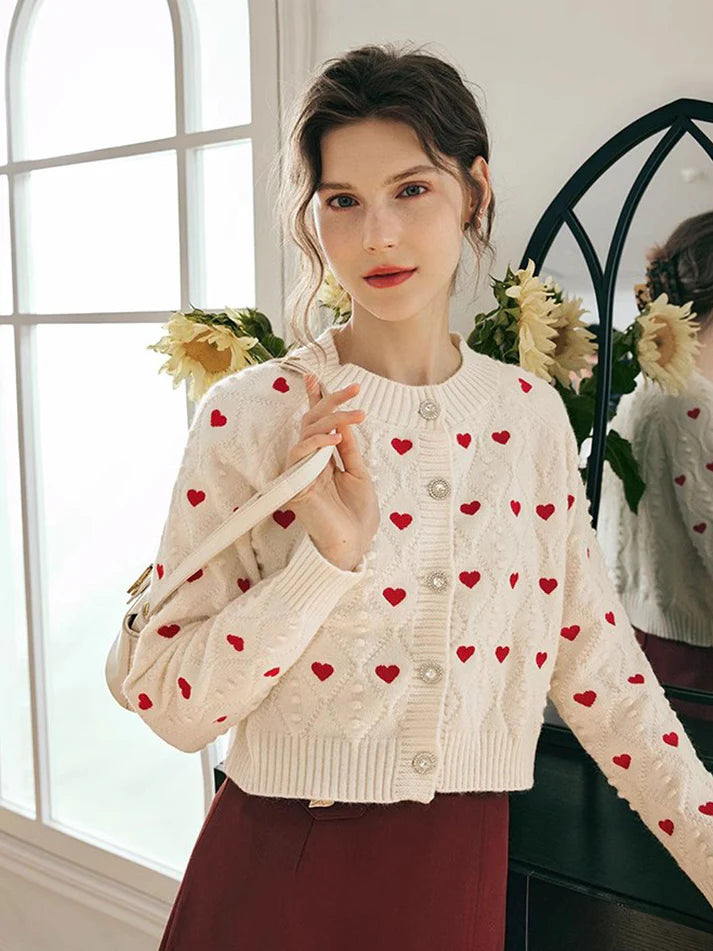 Cárdigan Mujer Corazón Bordado Romántico - Vestiria
