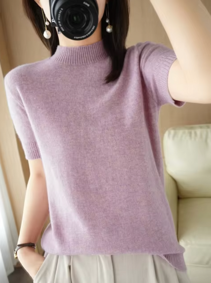 Sudadera de punto cuello alto manga corta