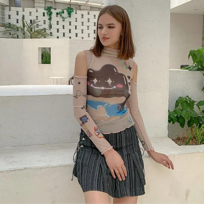 Camiseta Ligera Estampada Fantasía Mujer - Vestiria