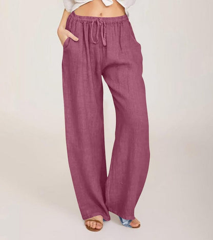 Pantalones Mujer Cintura Alta y Rectos Ligeros