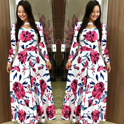 Vestido Maxi Floral Mujer Elegante
