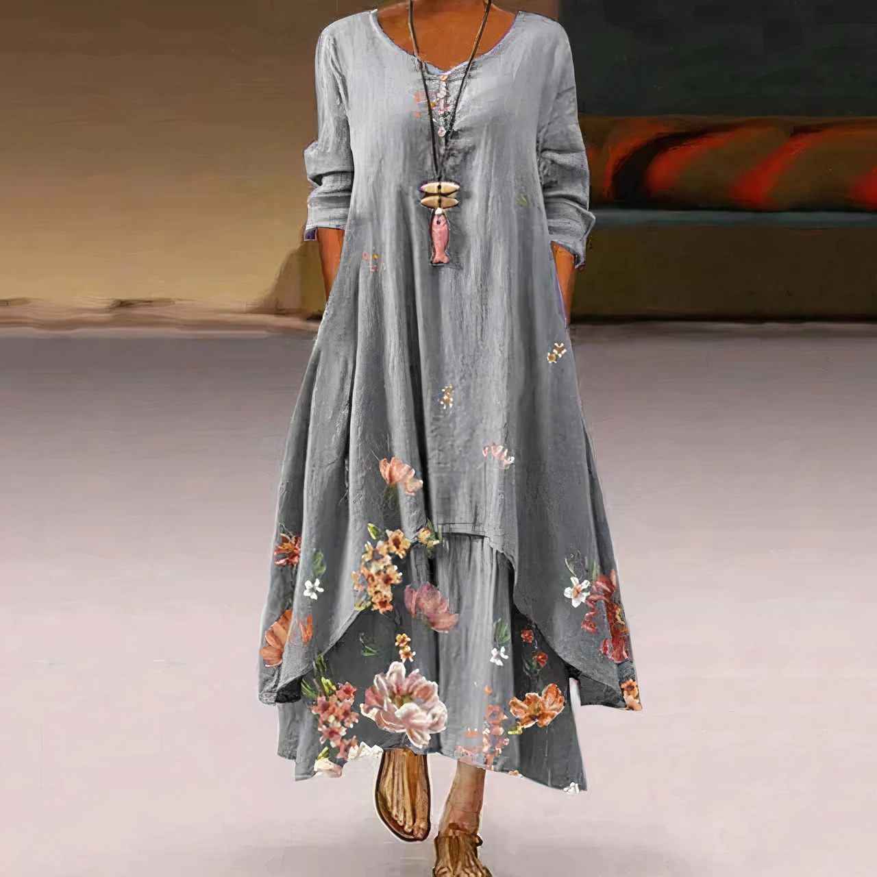 Vestido Mujer Algodón Estilo Chic