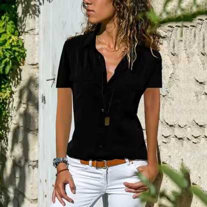 Camisa Mujer Estilo Chic Manga Corta