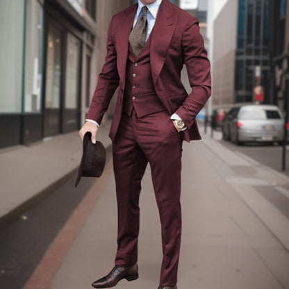 Traje Clásico Tres Piezas Elegante