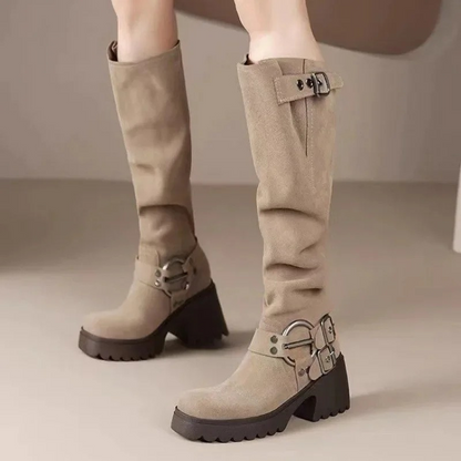 Botas Mujer Cuero Sintético Cómodas Altas
