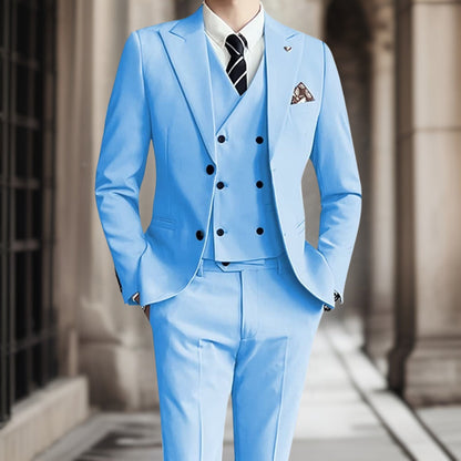 Traje de Novio Clásico 3 Piezas Elegante