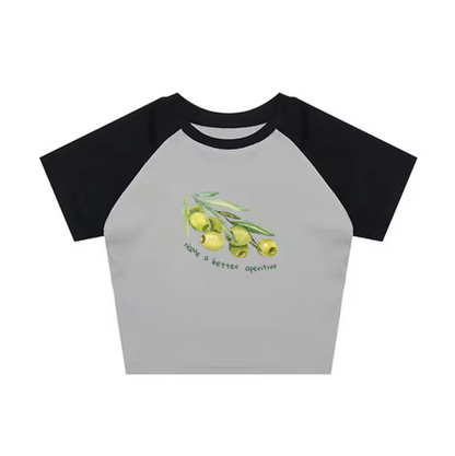 Top Camiseta Oliva Estilo Militar