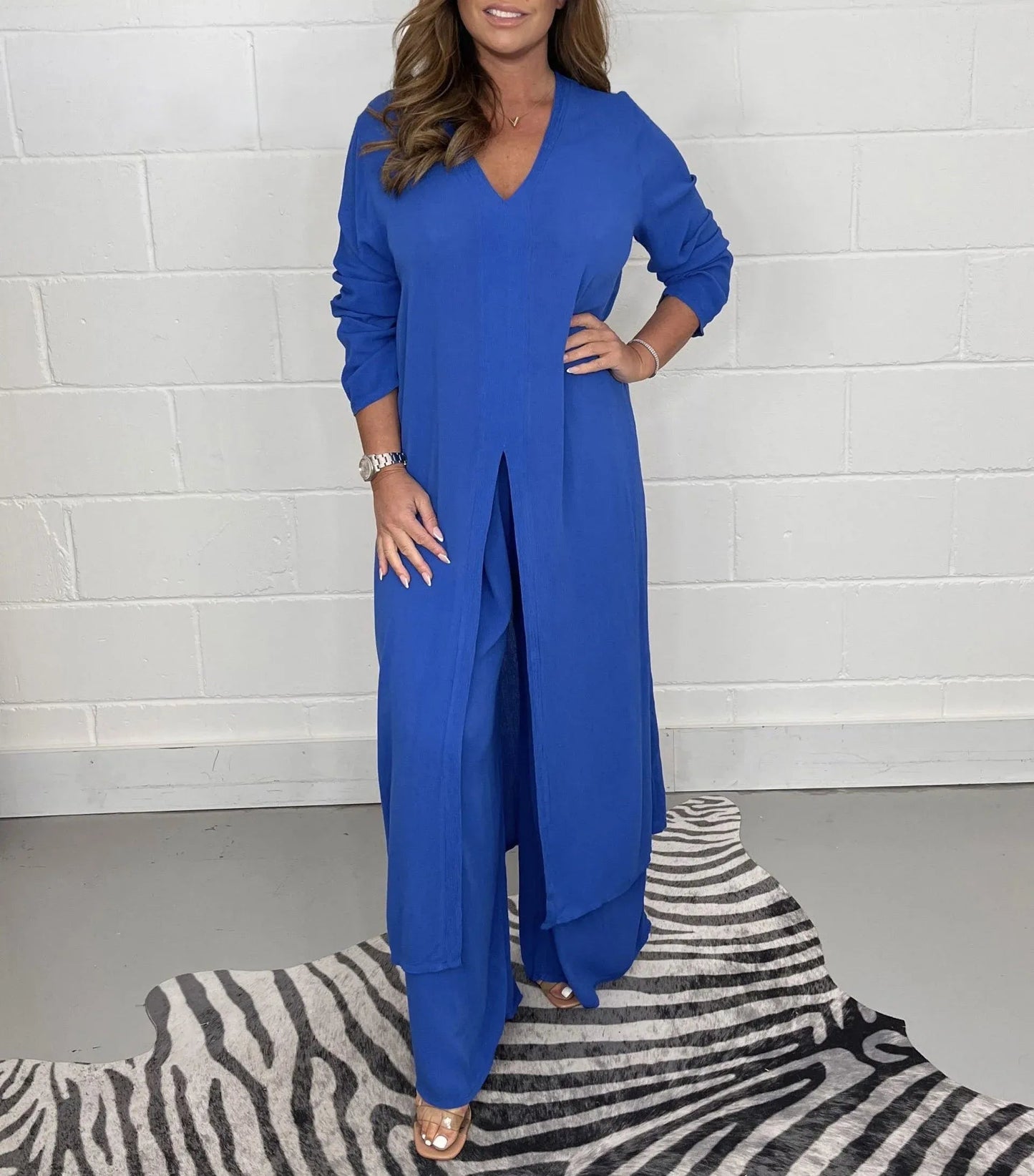 Conjunto de traje Mujer Elegante Corte Alto