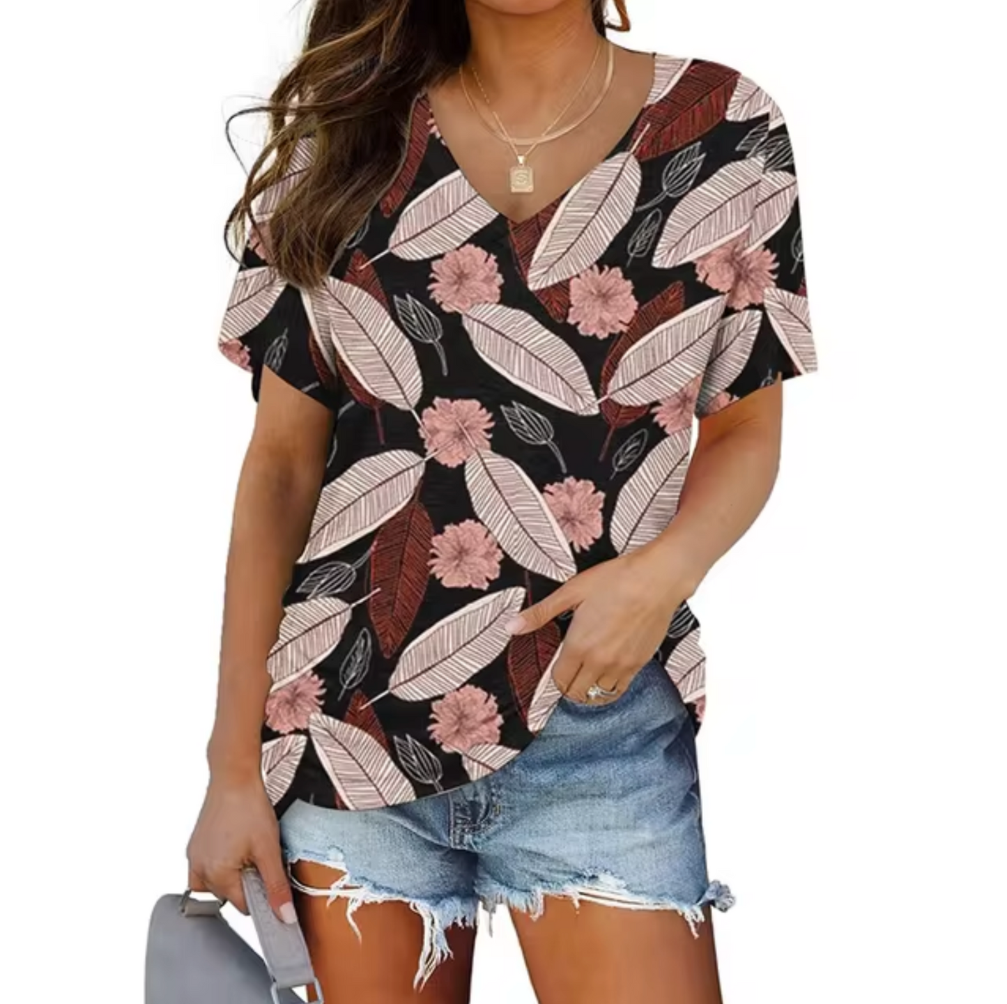Camisetas Mujer Estampadas Cuello V