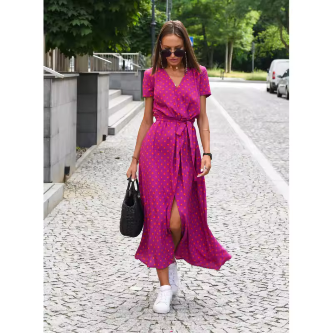 Vestido Lazo Feminino con Caída Suave