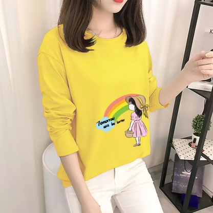 Camisa Amarilla Algodón Manga Larga Mujer