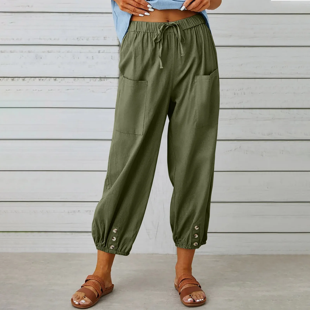 Pantalones Lino Femeninos Elegantes Verano
