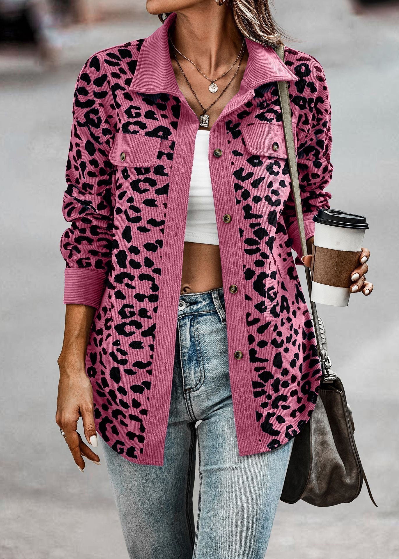 Abrigo Leopardo Mujer Estilo Glamour