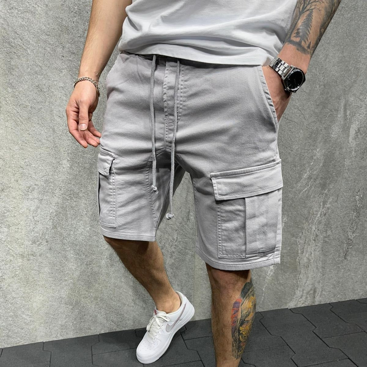 Pantalones cortos cargo de algodón hombre