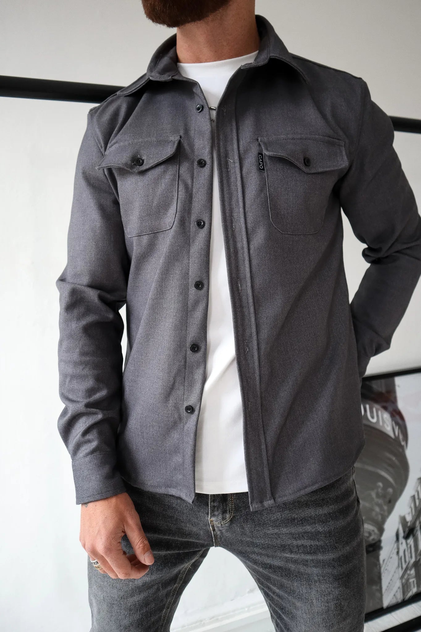 Chaquetón Hombre Bolsillos Botones Cazadora Clásica